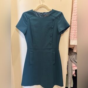 Zara Teal Buttoned Mini Dress